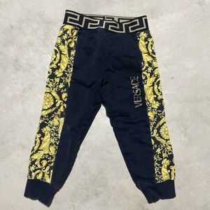 Versace Boy's Logo-Print Barocco Trim Sweat Pants Joggers Toddler 4 110/50